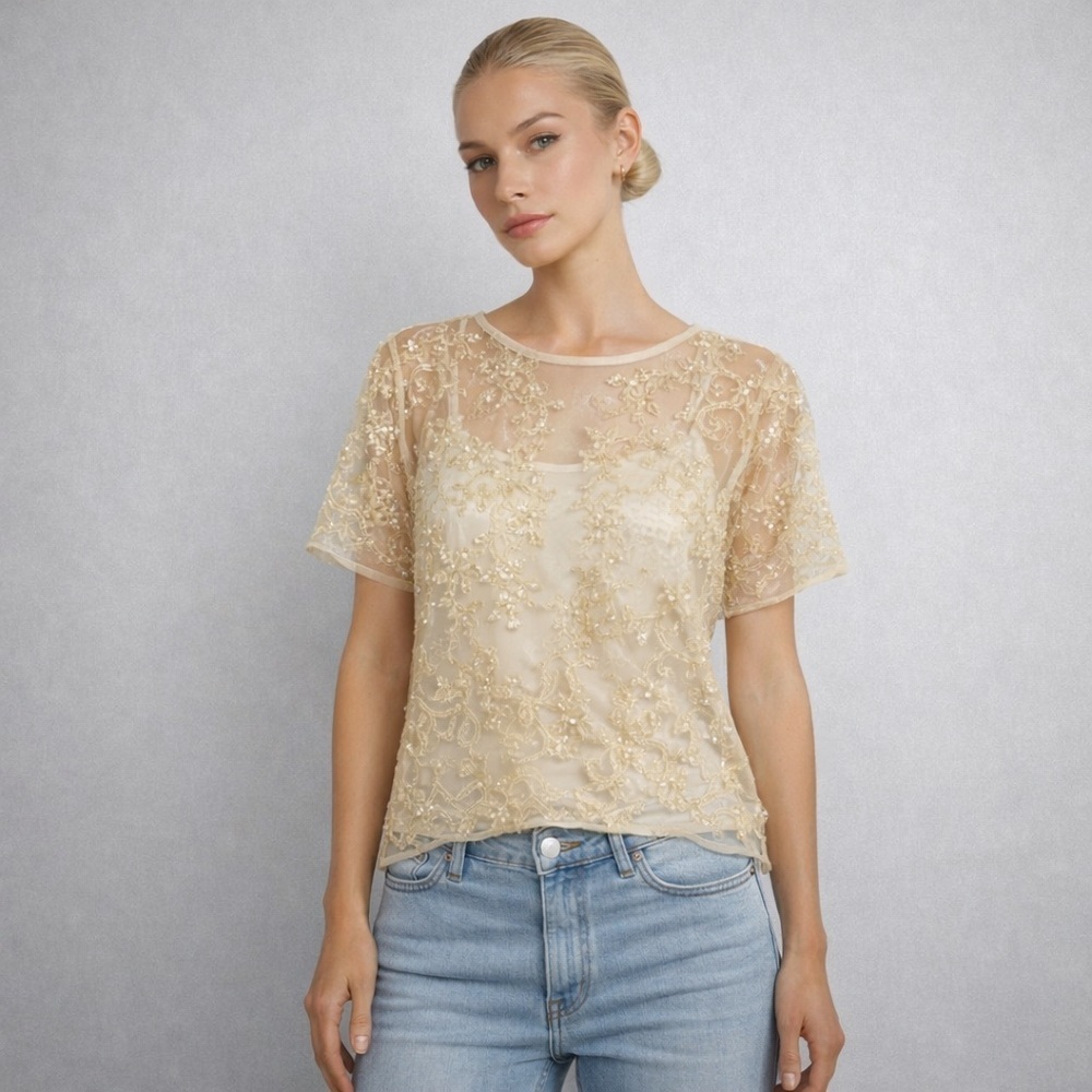 NWT Forever 21 Sheer Lace Top